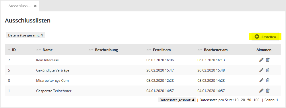 Abonnentenlisten in clickpublic