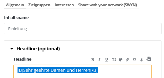 Text einbinden Text einbinden